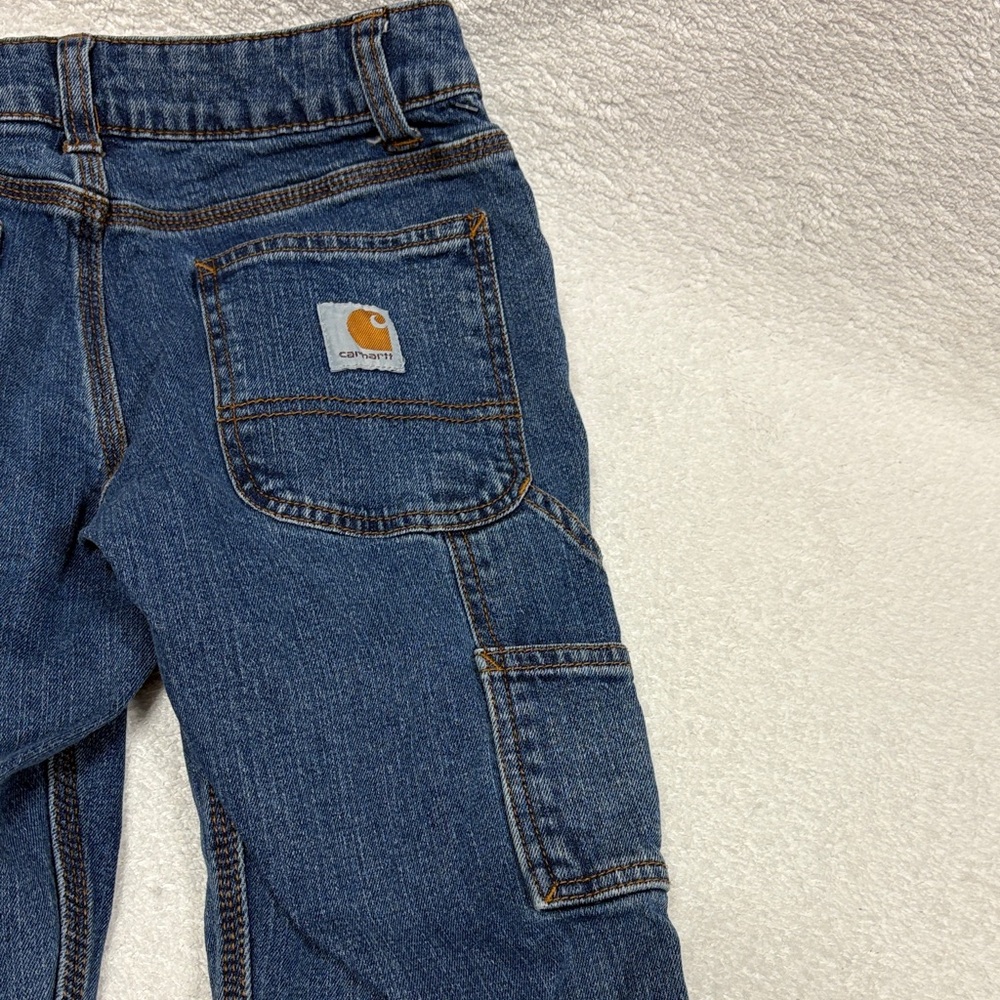 Carhartt Relaxed carpenter Fit Denim blue Jeans boys size 8 - Picture 3 of 9